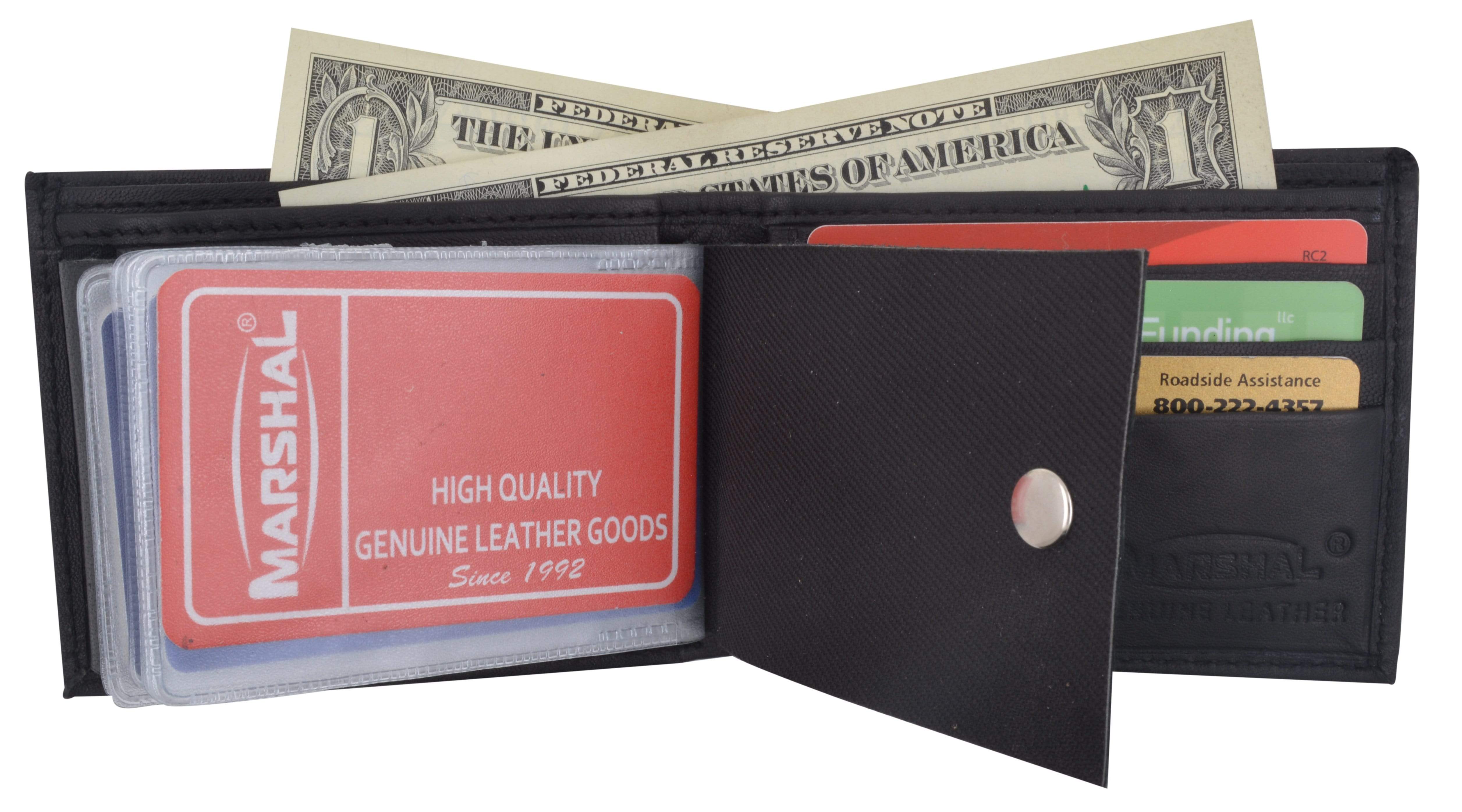 Genuine Lambskin Leather Bifold Snap Pocket Wallet 1154 - Walmart.com