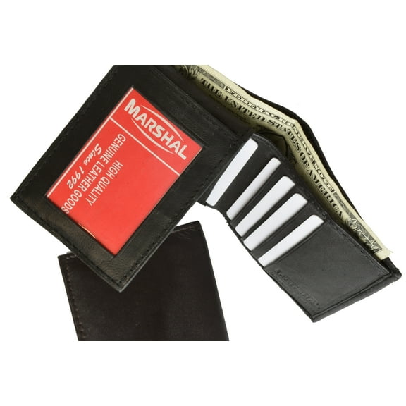 Genuine Lambskin Soft Leather Bifold Credit Card L Shape Wallet 51 (C) Brown