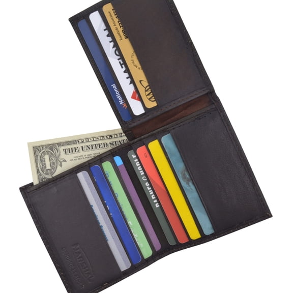 Genuine Lambskin Soft Leather Bifold Credit Card L Shape Wallet 51