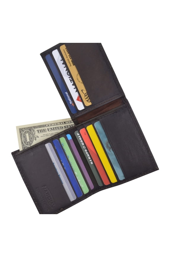 Genuine Lambskin Soft Leather Bifold Credit Card L Shape Wallet 51