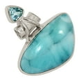 thumbnail image 1 of Genuine Larimar - Dominican Republic & Blue Topaz 925 Silver Pendant ALLP-28852, 1 of 1