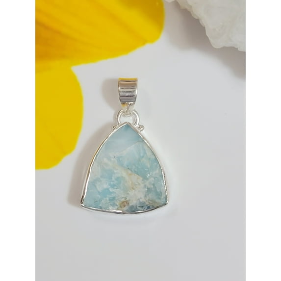 Genuine Larimar Pendant, Solid Sterling Silver, Larimar Necklace Pendant, Larimar Jewelry, Women Pendant, Teardrop Larimar, Gift for Her