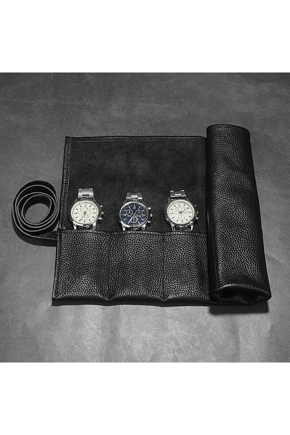 Genuine Leather 6 Slots Watch Roll Case Travel Box Watches Storage Pouch Holder USA