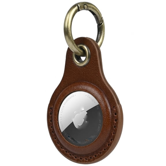 Genuine Leather Airtag Holder Suitable for Apple Airtag Keychain Leather, Small Air Tag Holder with Key Rings, Protective Airtag Case Cover Accessories