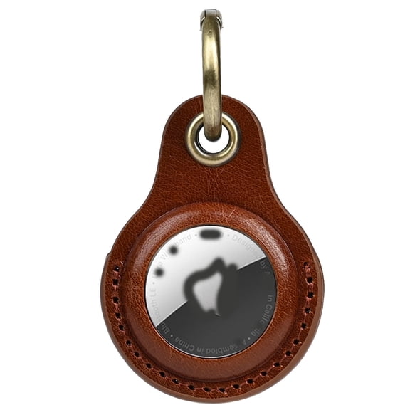 Genuine Leather Airtag Holder Suitable for Apple Airtag Keychain Leather, Small Air Tag Holder with Key Rings, Protective Airtag Case Cover Accessories