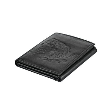 Genuine Leather Animal Embossed Wallets, Crafted with 100% Genuine Leather, Accessories - Bass Design, Measures 4 3/4" Long x 3 1/2" Wide