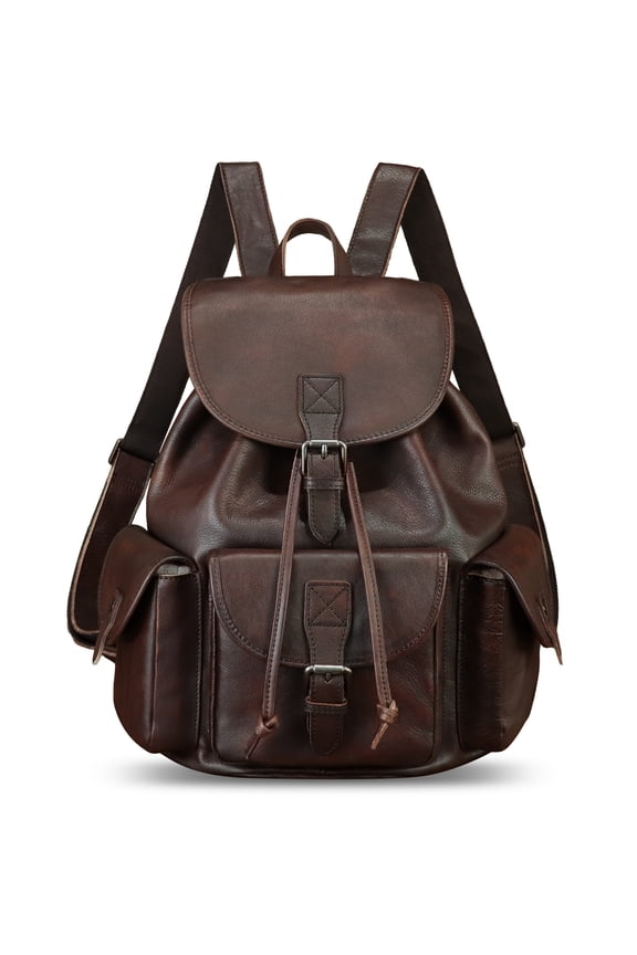 Genuine Leather Backpack Purse for Men Women Knapsack Rucksack for Laptop Travel
