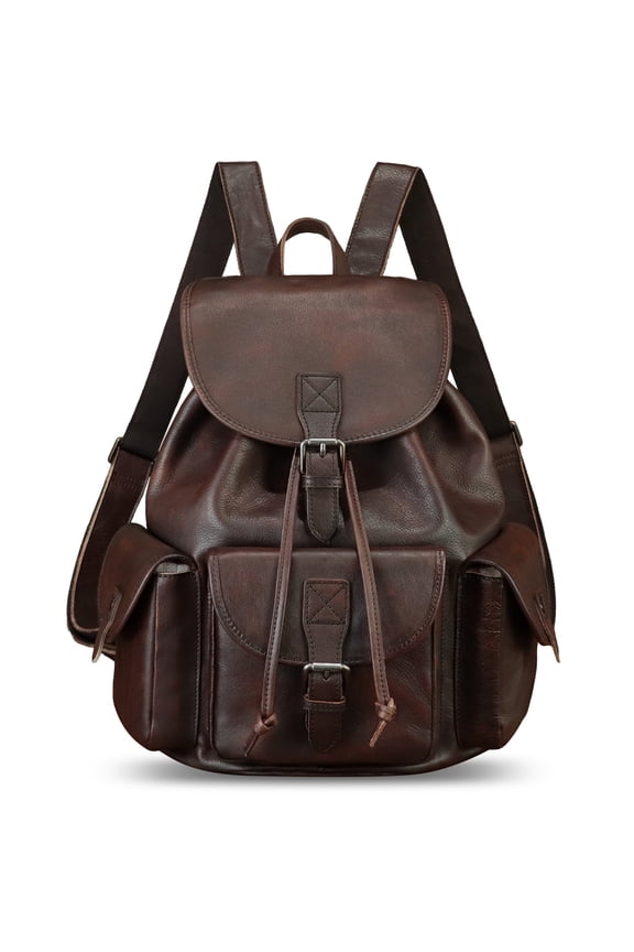 Genuine Leather Backpack Purse for Men Women Knapsack Rucksack for Laptop Travel