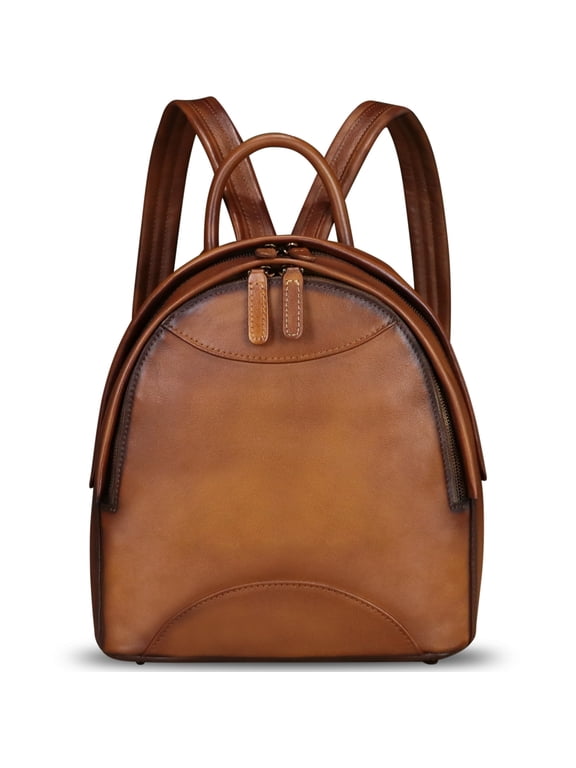 Genuine Leather Backpack Purse for Women Retro Handmade Casual Rucksack Back Bag