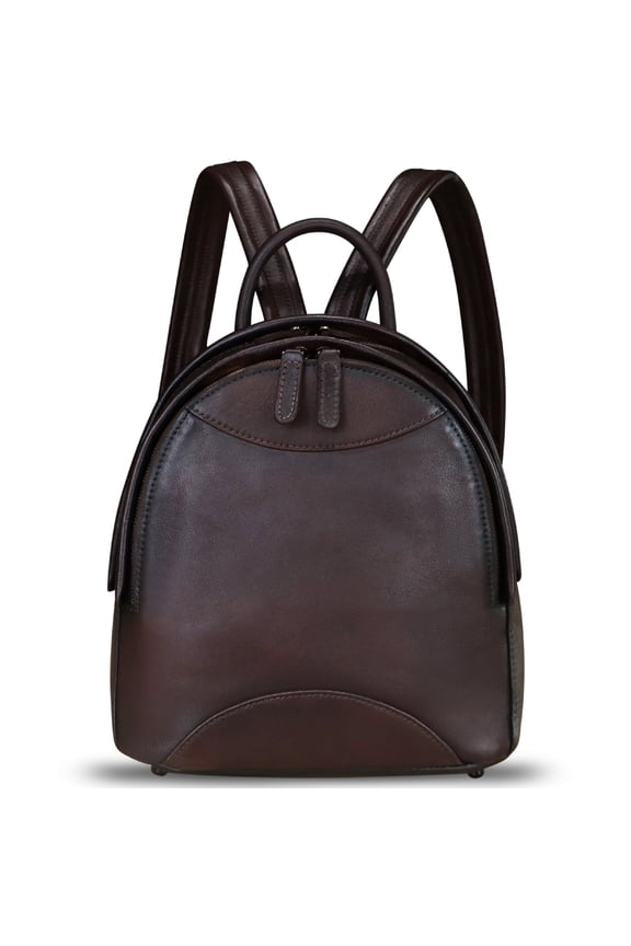 Genuine Leather Backpack Purse for Women Retro Handmade Casual Rucksack Back Bag