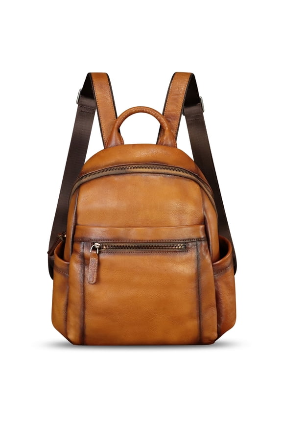 Genuine Leather Backpack Purse for Women Vintage Rucksack Knapsack Bag Daypack