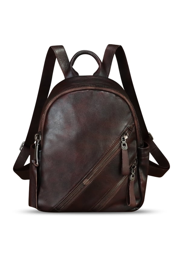 Genuine Leather Backpack Purses for Women Handmade Rucksack Vintage Knapsack