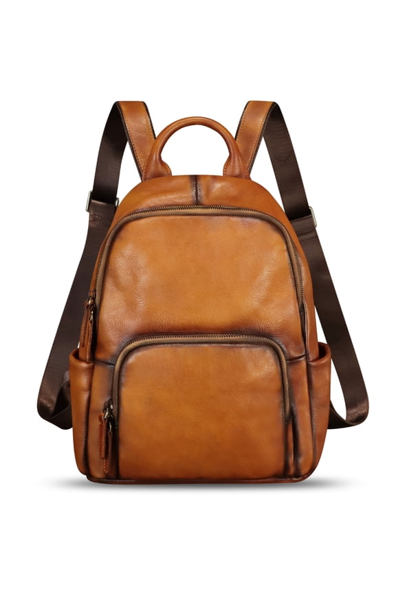 Genuine Leather Backpack for Women Vintage Rucksacl Knapsack Purses Daypack Bag