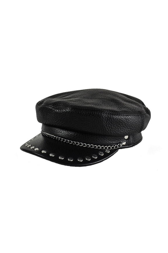 Genuine Leather Baseball Cap Hat Women's Winter Warm Brand New Cow Skin Leather Newsboy Black Caps ,Fashion