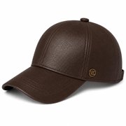 Genuine Leather Baseball Cap for Men & Women   Handmade Lambskin Soft Real Leather Hat, Adjustable Luxury Dad Cap, Lightweight All Season Casual Classic Black Cap Brown