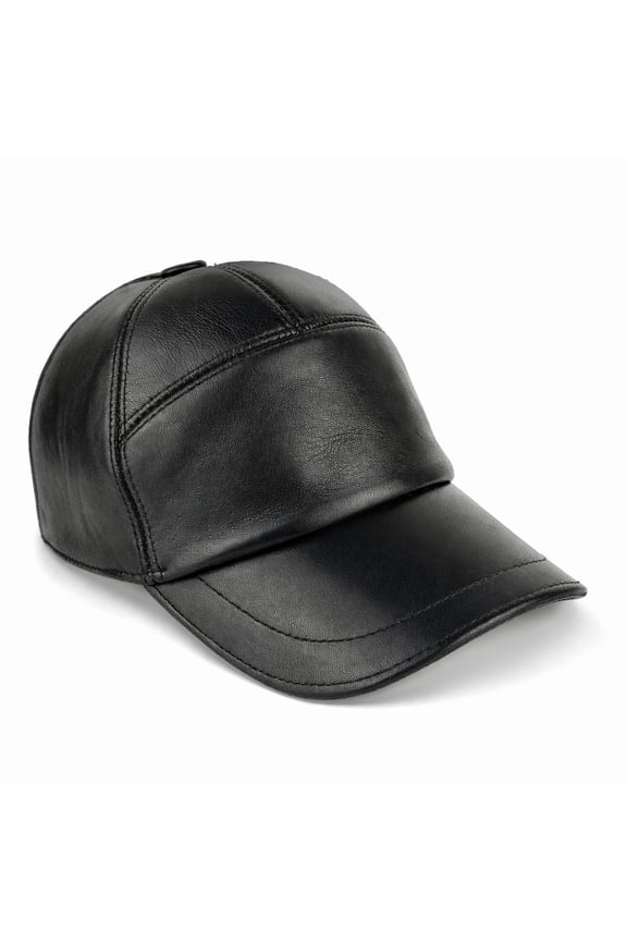 Genuine Leather Baseball Cap Real Black Leather Adjustable Hat for Men & Women, Classic Unisex Leather Dad Cap, Lightweight Casual Outdoor Hat