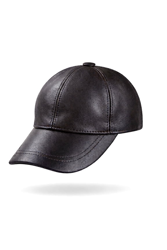 Genuine Leather Baseball Cap for Men & Women – Adjustable Real Leather Hat, Classic Casual Style