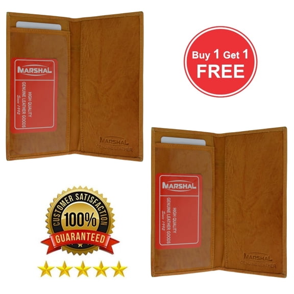 Genuine Leather Basic Checkbook Cover Pen Holder Black Brown Tan Burgundy