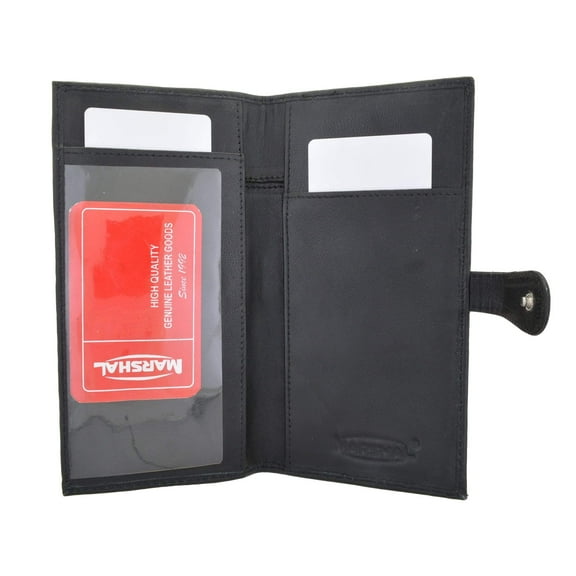 Genuine Leather Basic Checkbook Holder with Snap Closure 157