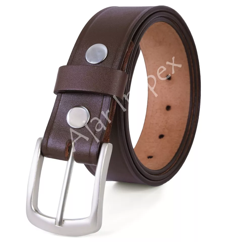 Genuine Leather Belt 1.5 Inch Wide Durable Biker Style Perfect Fit Perfect Fit 1.5 Inch Garrision Genuine Leather Belt US Made  main image 4