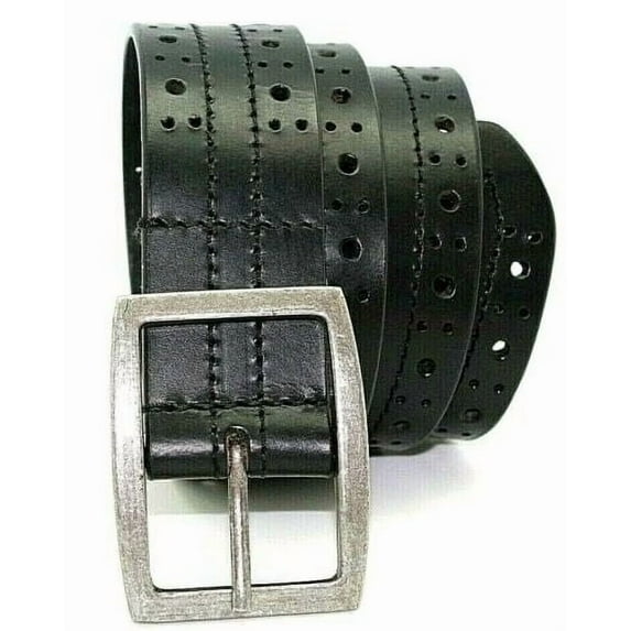 Genuine Leather Belts For Men Black Western Belts Buckle Tool Handcrafted - J9708