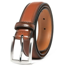 Walmart Men s Reversible Full Grain Leather Belt 95 125cm Dress Casual Rotating Buckle Black Brown Walmart
