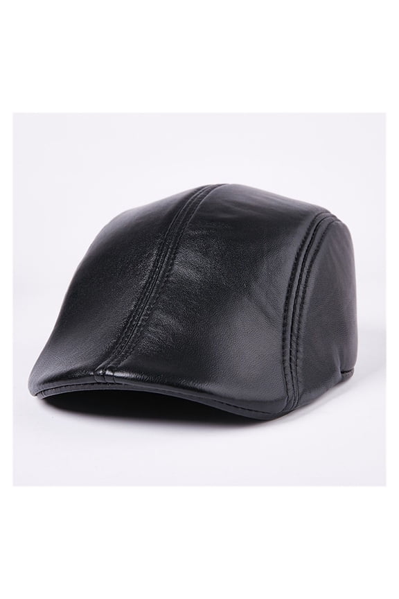 Genuine Leather Berets For Men Casual Black Duckbill Ivy Caps Male Sp-ring Luxury Italian Directors Flat Hats ,Soft Feel