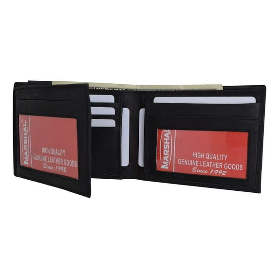 Genuine Leather Bifold 3 ID Windows Card Key Holder Wallet 1792 CF