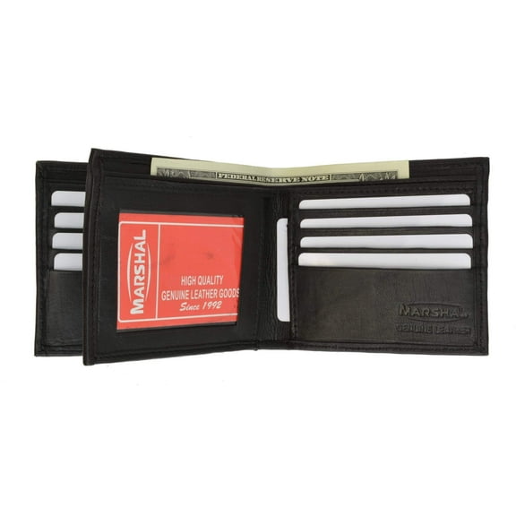 Genuine Leather Bifold Card ID Holder Double Wallet 2252