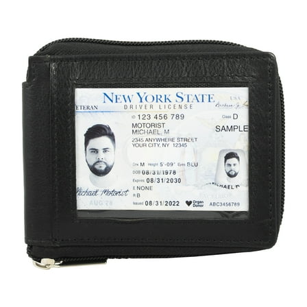 Genuine Leather Bifold Wallet For Men, Wallet with RFID Blocking (Black)