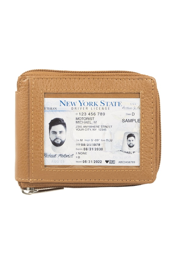 Genuine Leather Bifold Wallet For Men, Wallet with RFID Blocking (Tan)