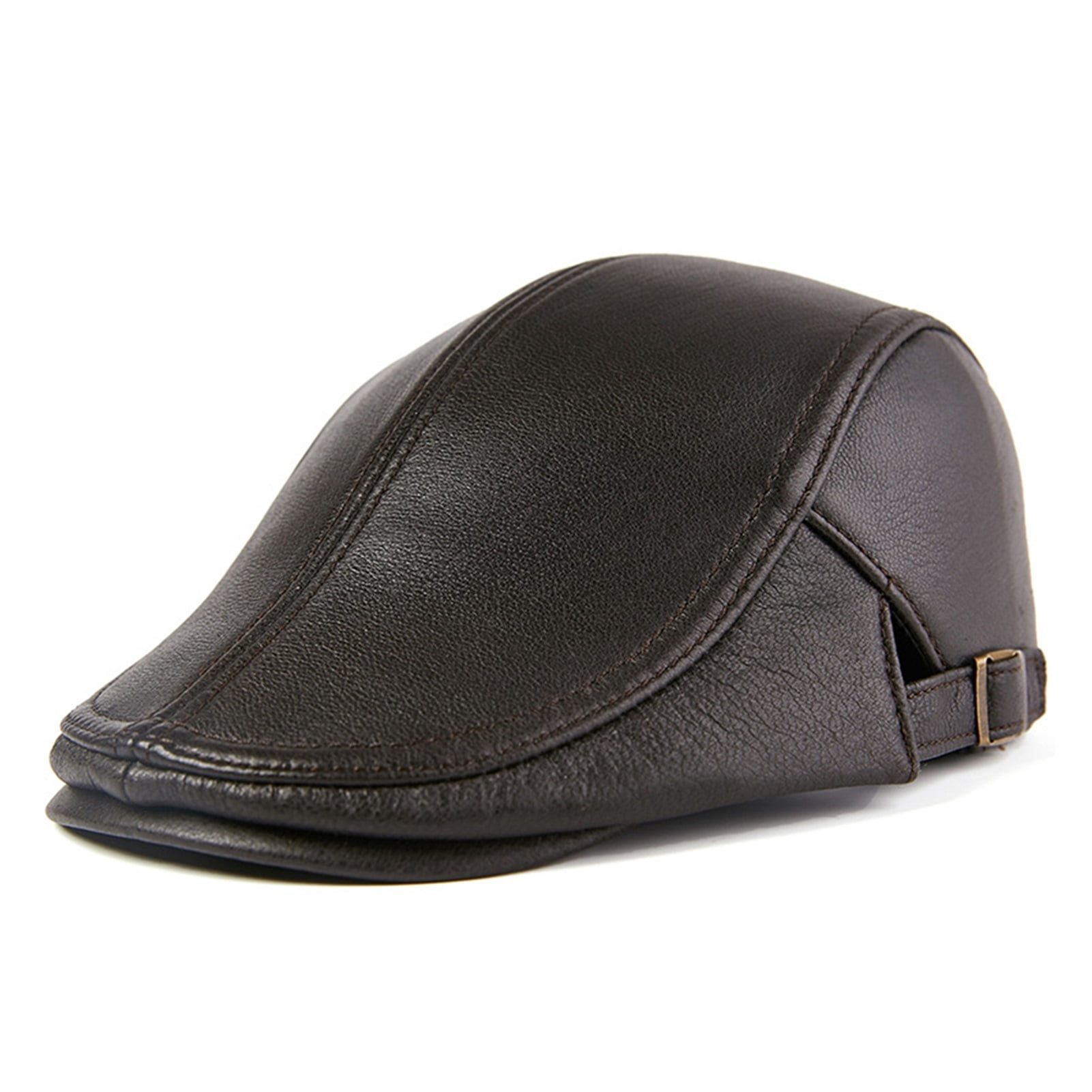 Genuine Leather Black Hat Men Flat Cap Real Beret Hat Sp-ring Autumn ...
