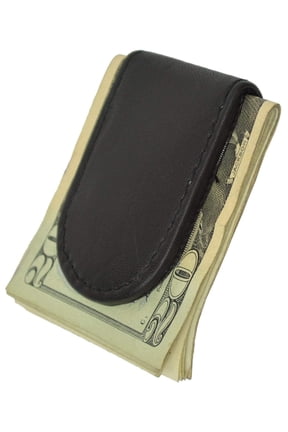 Genuine Leather Black Strong Magnetic Money Clip 812 CF (C)