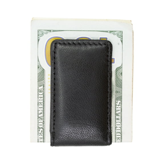 Genuine Leather Black Strong Magnetic Money Holder | Clip for Men | Women