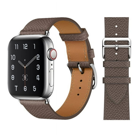 Genuine Leather Bracelet Strap for Apple Watch Band 45mm 49mm 41mm 44mm 42mm 40mm band for iWAtch Ultra/2 10 42/46mm 9 8 7 6 5 4 SE (Lichee Gray,S10-46 45 44 42 49mm)