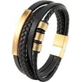thumbnail image 2 of Men's & Women's Multilayer Leather Wrap Bracelet With Stainless Steel Magnetic Clasp 2 of 3