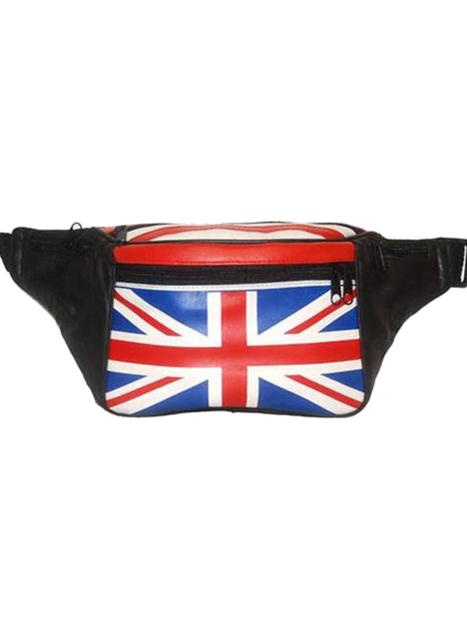 Luxury Divas Genuine Leather British Flag Fanny Pack Waist Bag
