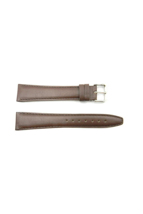 Genuine Leather Brown Smooth Tapered Edge 18mm Watch Band