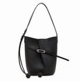thumbnail image 1 of Genuine Leather Bucket Bag, Women's Grainy Drawstring Shoulder Crossbody Handbag Purse, 1 of 7