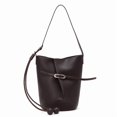 thumbnail image 1 of Genuine Leather Bucket Bag, Women's Grainy Drawstring Shoulder Crossbody Handbag Purse, 1 of 9