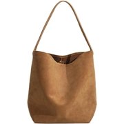 Genuine Leather Bucket Shoulder Bags for Women Ladies Large Tote Purse Handbags Soft Suede Working Satchel
