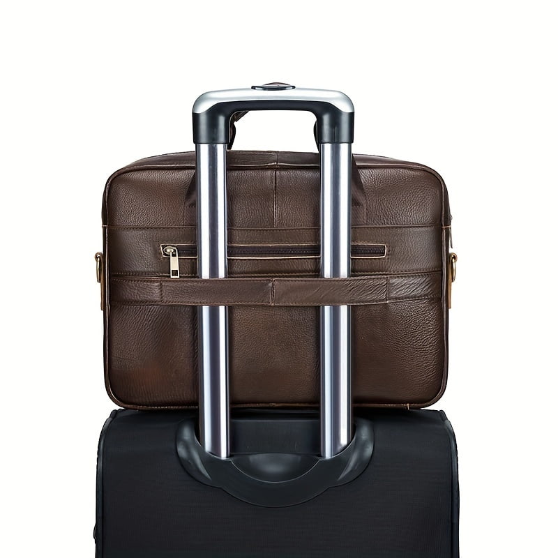 Genuine Leather Business Briefcase Messenger Bag Handbag For Men Travel ...