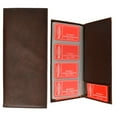 thumbnail image 1 of Genuine Leather Business Card Holder Book Organizer 160 Brown Office Executives, 1 of 4