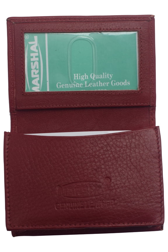 Genuine Leather Business Card Holder Name Card Case Credit Card Wallet with ID Window RFID Blocking