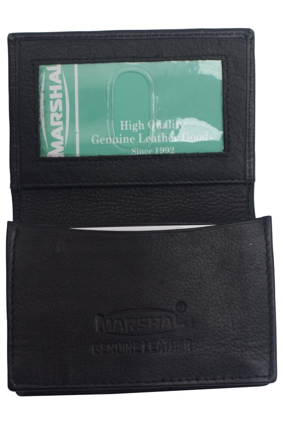 Genuine Leather Business Card Holder Name Card Case Credit Card Wallet with ID Window RFID Blocking