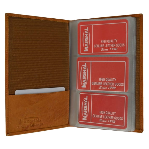 Genuine Leather Business Name ID Credit Cards Holder Book Case Organizer Wallet 3570 CF (C)