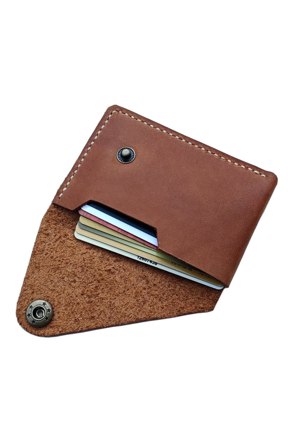 Genuine Leather Card Holder, Front Pocket Wallet, Men's Slim Purse Money Small Wallet,Minimalist Wallet brown