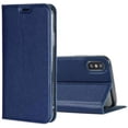 thumbnail image 1 of Genuine Leather Case Slim Folio Book Cover with Credit Card Slots,Kickstand Feature Stand Holder,Magnetic Closure [TPU Shockproof Interior Protective Case] for Apple iPhone X,Blue, 1 of 7
