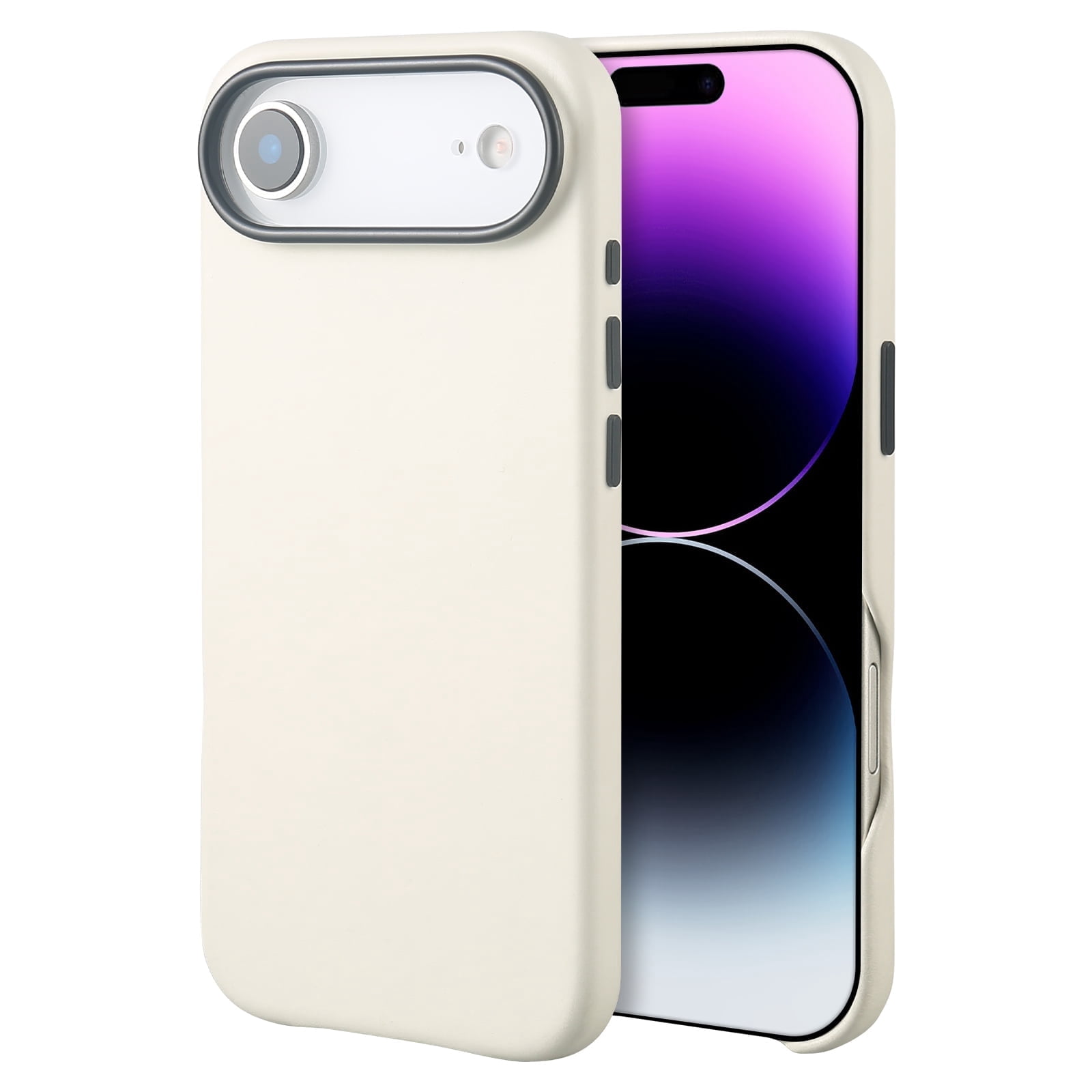Genuine Leather Case for iPhone 17 Air (6.5 inch), Vintage Pull-up Leather Case with Soft Fiber Lining, Lip Screen Protection, Fit for MagSafe White