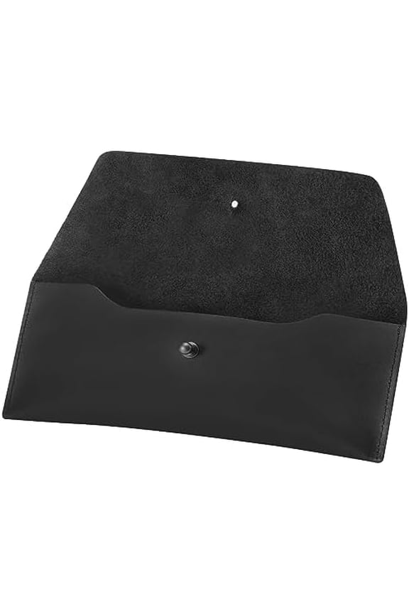 Genuine Leather Cash Envelopes, Reusable Budget Envelope, Retro Clutch Wallet, Minimalist Wallet for Men & Women, Black